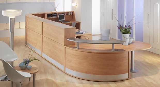 Curved Wooden Desk