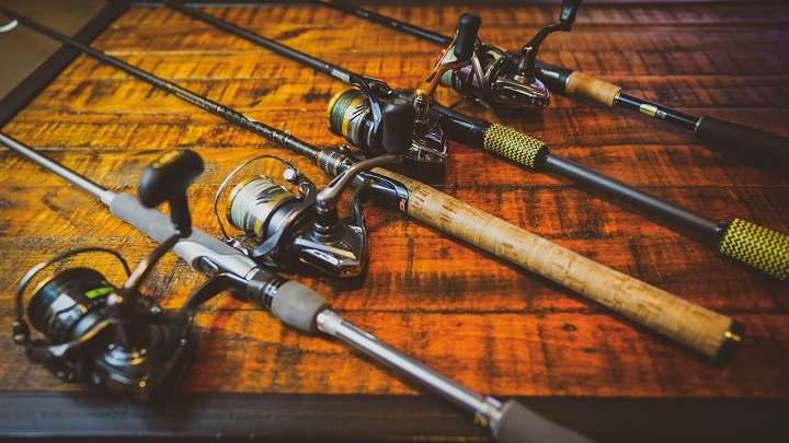 4 different fishing rods