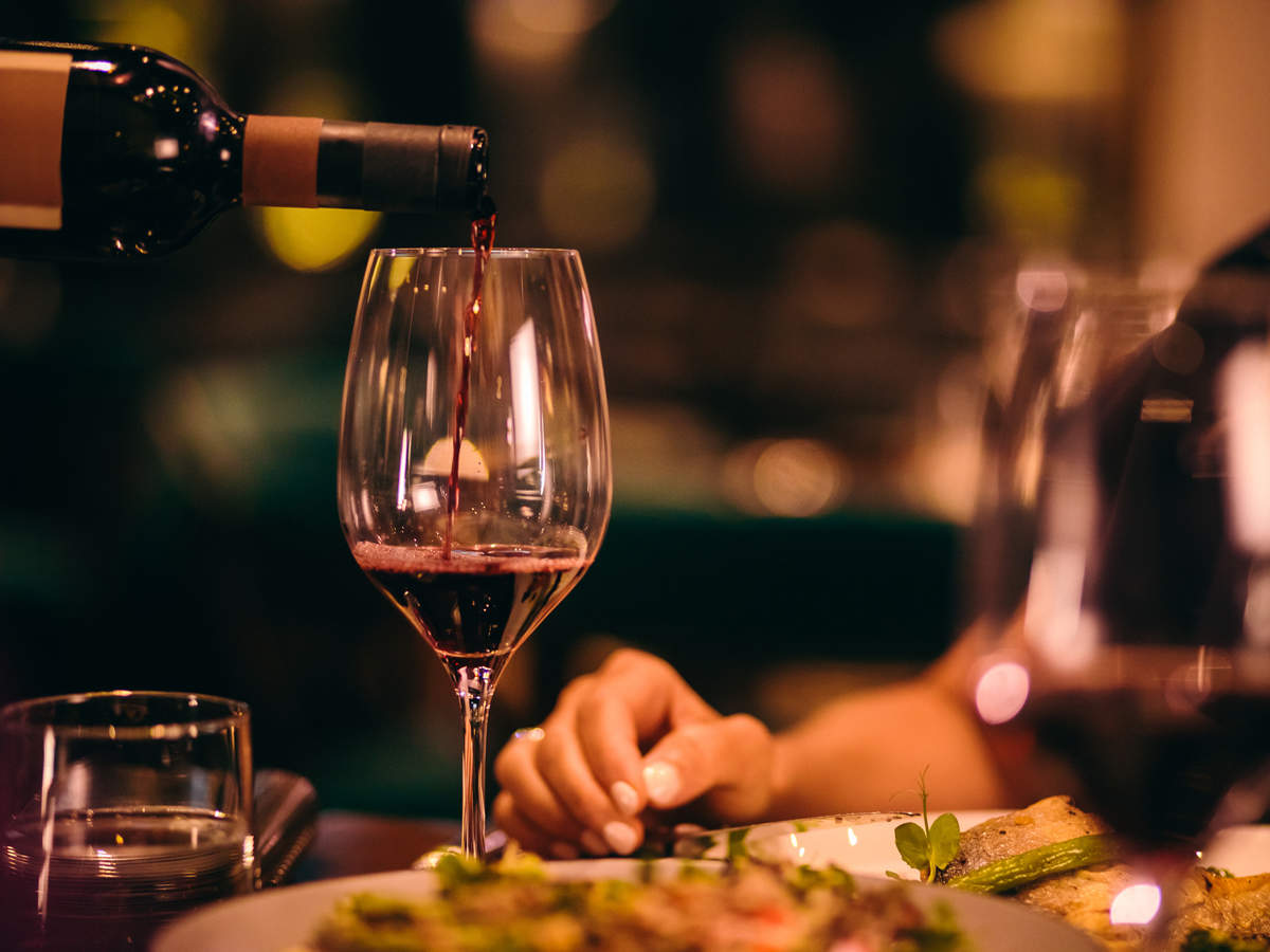 wine glass at a restaurant