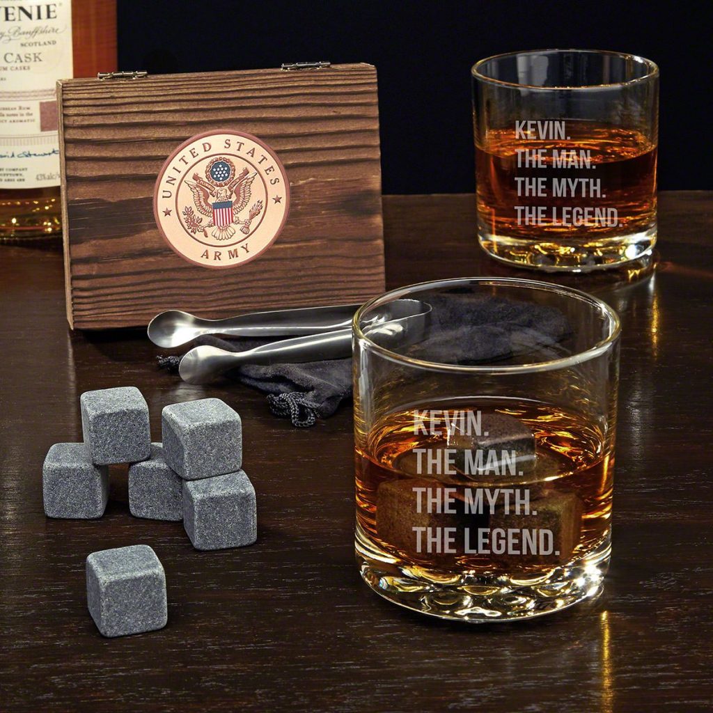 army-man-myth-legend-whiskey-stones-and-glasses-set