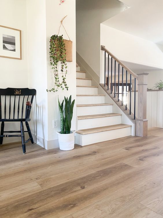 vinyl floring hallway and stairs