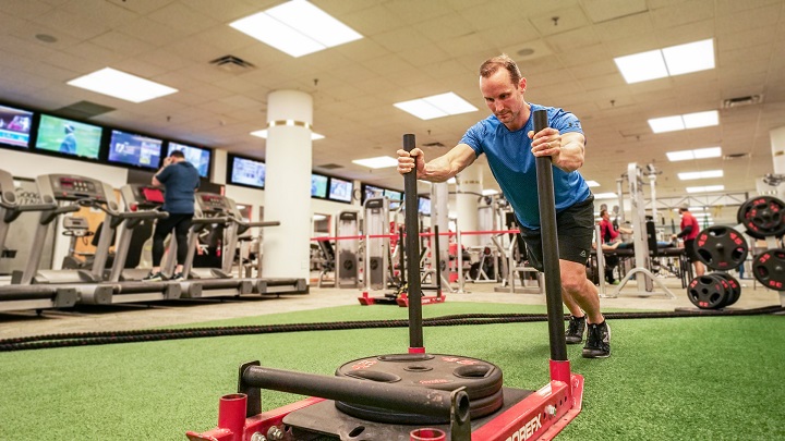 workout with weight sleds