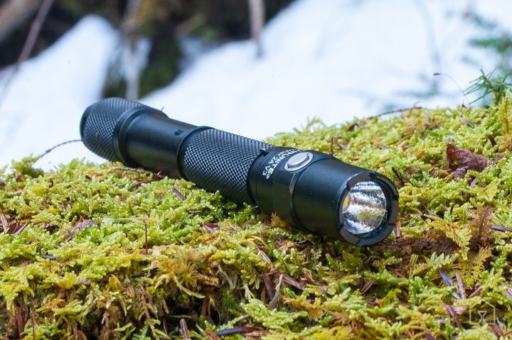 Black trunite flashlight