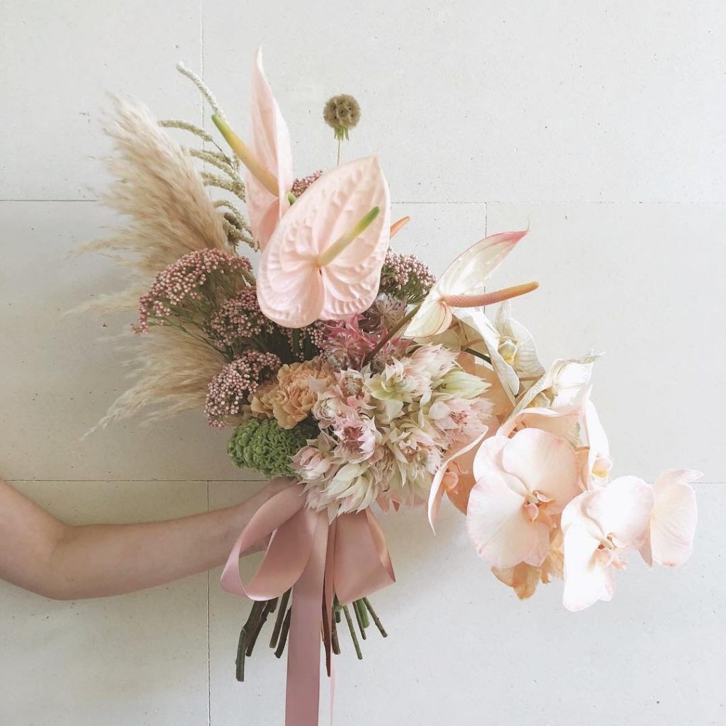 pink anthurium bouquet