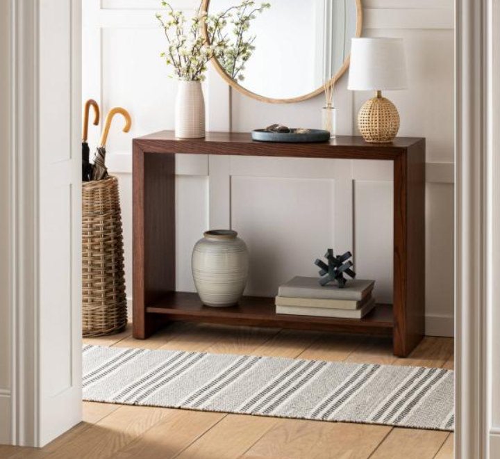 console table in the hallway