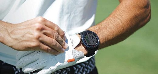 man wearing golf GPS watch