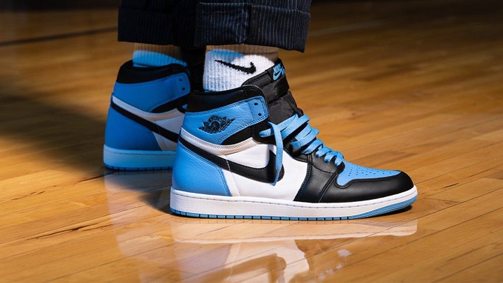 light blue air jordan 1 high sneakers