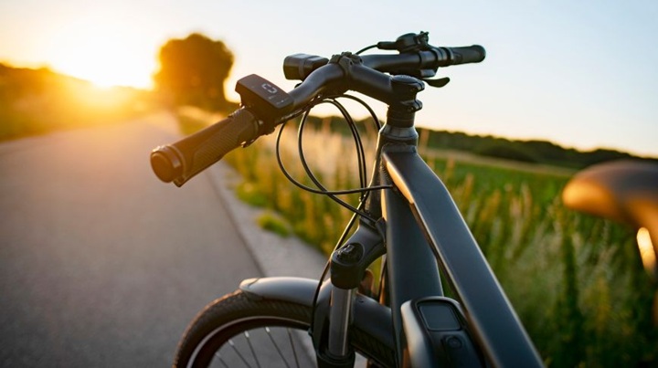 Close-up of an electric bike