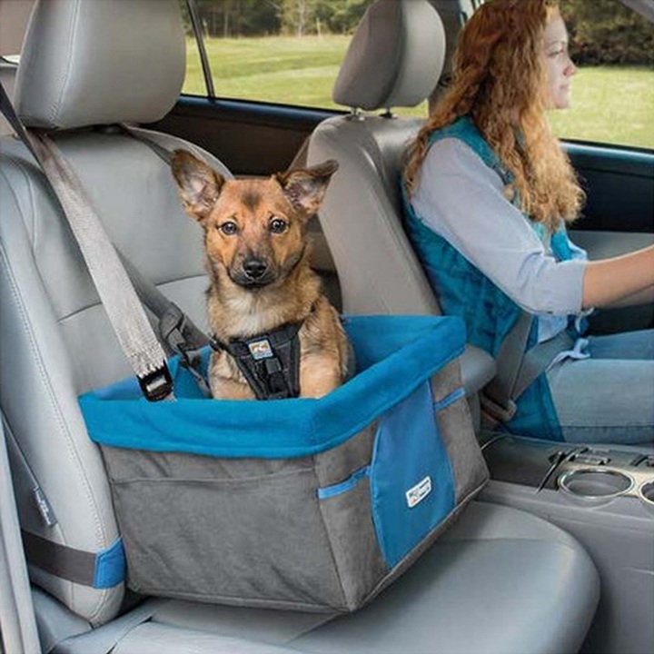 Kurgo Heather Booster Seat - Charcoal/Blue - K01724