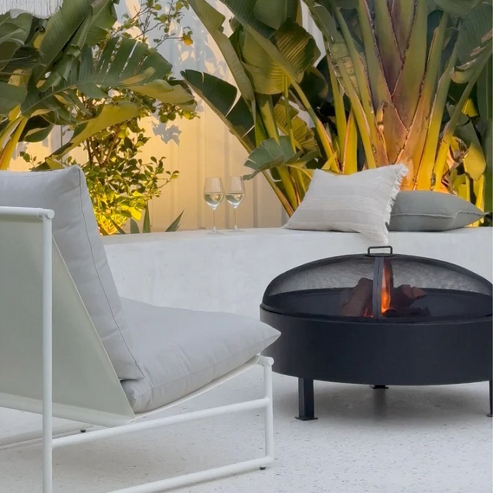 Fire pit with ember screen